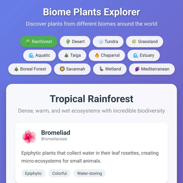 Biome Plants Explorer