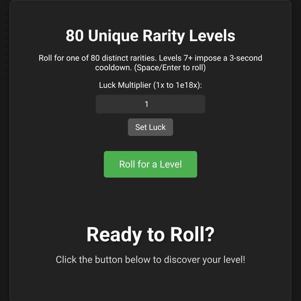 80 Level RNG Game