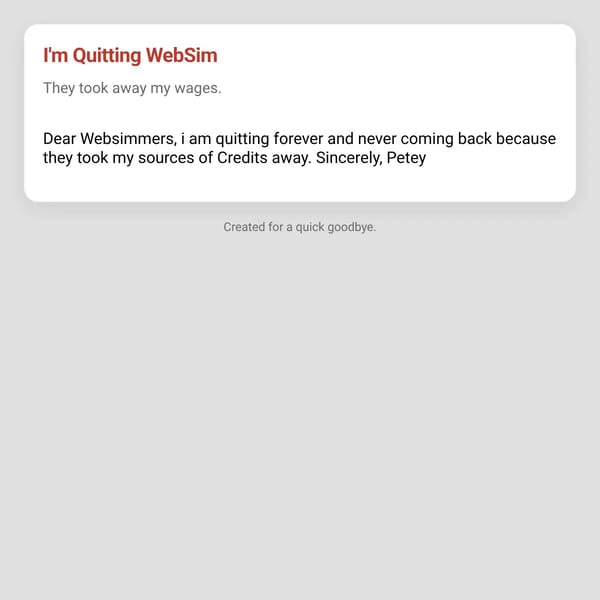 Dear Websim,