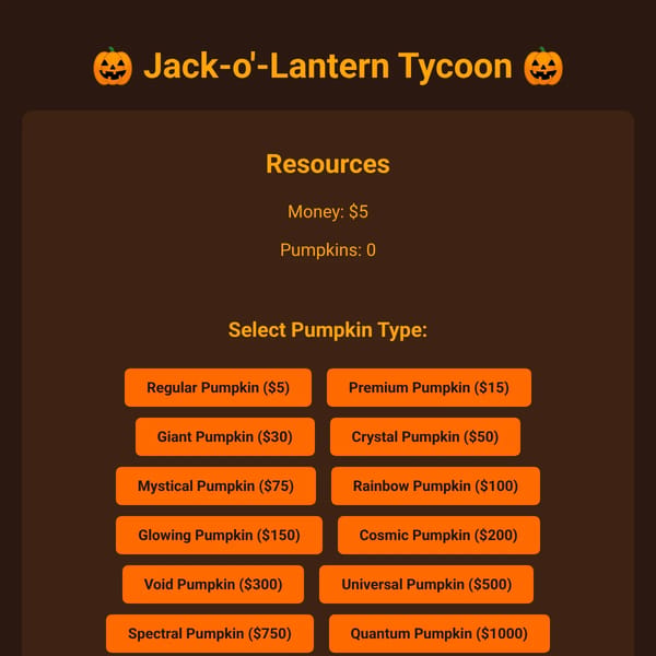 Jack-o'-Lantern Tycoon