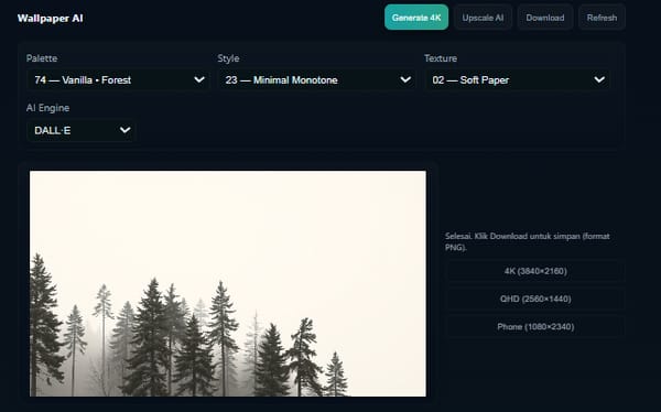 AI Wallpaper Generator — 4K