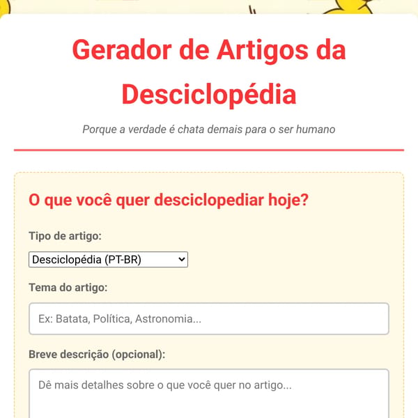 Gerador de Artigos da Desciclopédia