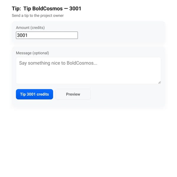 Tip BoldCosmos — 3001