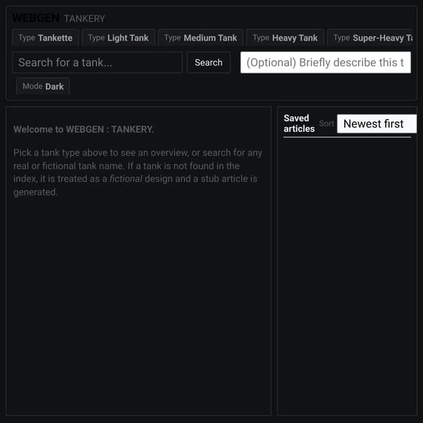 WEBGEN : TANKERY