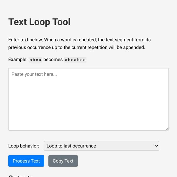 Text Loop Tool