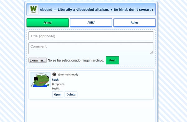 Wchan - Websim's family friendly imageboard