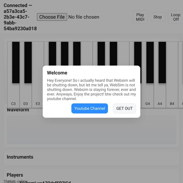 Multiplayer Piano with MIDI exportions and Chat