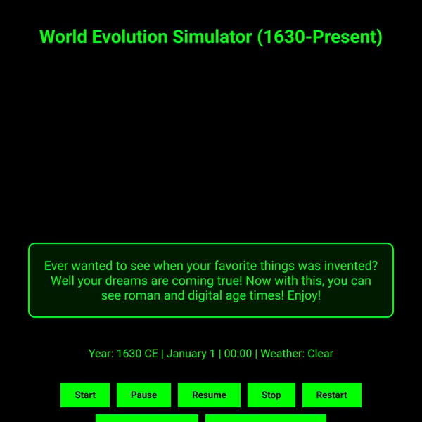 World Evolution Simulator
