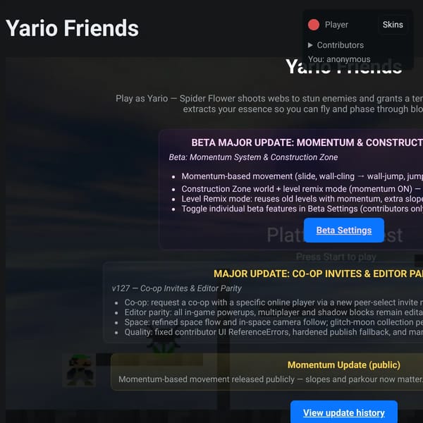 Yario Friends : Websim Edition