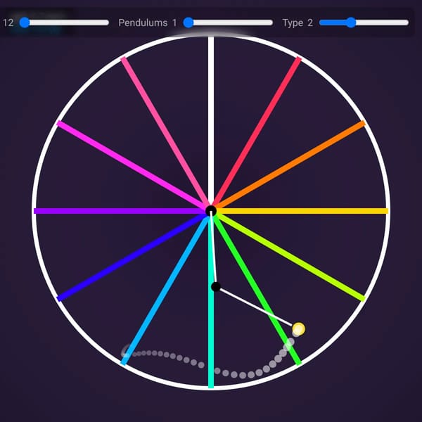 Double Pendulum — 12 Touch Lines +
