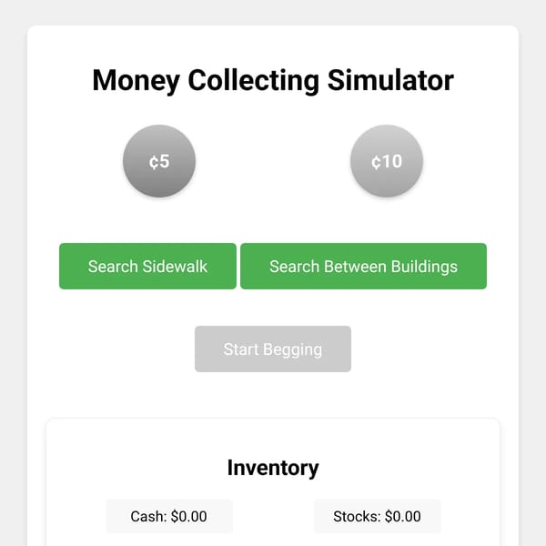 money collecting simulator