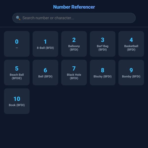 BFDIBB Number Referencer
