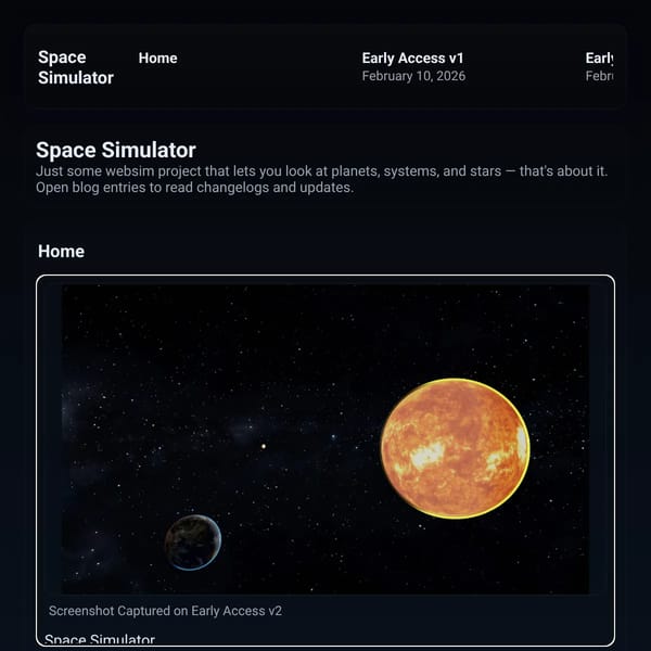 Space Simulator — Blog