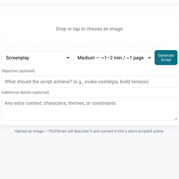 Pic2Script Generator