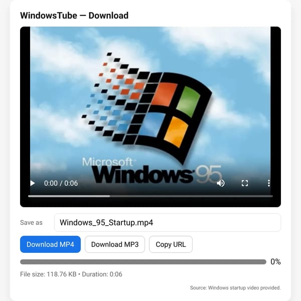 WindowsTube — Download Video