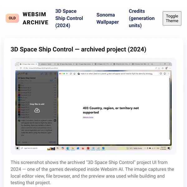 Old Websim Archive