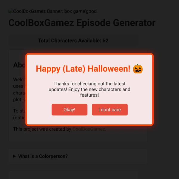 CoolBoxGamez Episode Generator