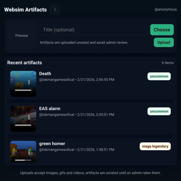 Websim Artifacts