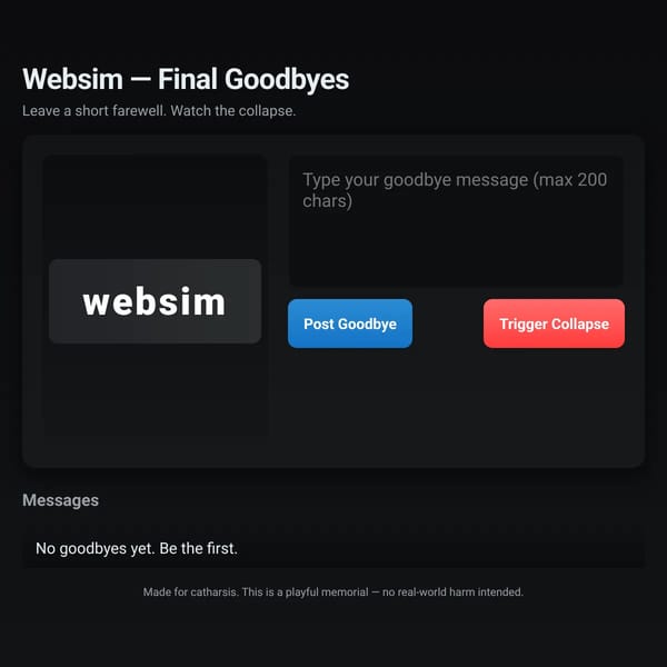 Say your final goodbyes to websim