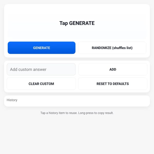 Random Answer Generator