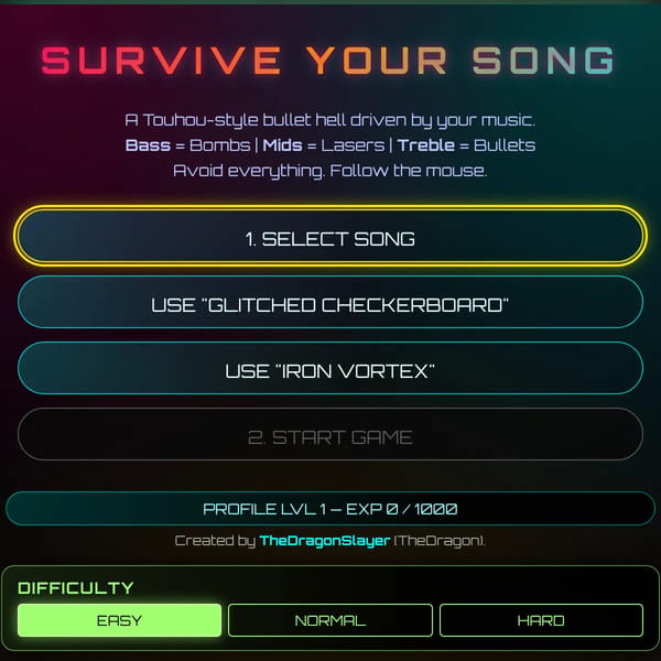 Survive Your Song - Audio Visualizer Bullet Hell 2.0