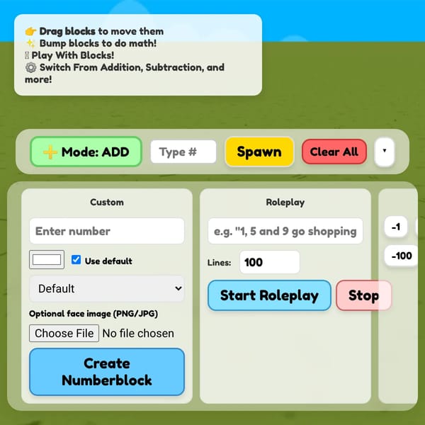 3D Number Blocks Playground