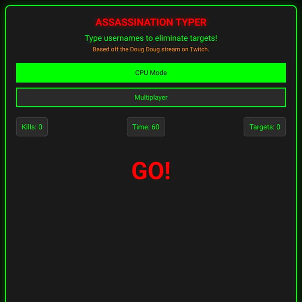 Assassination Typing Game