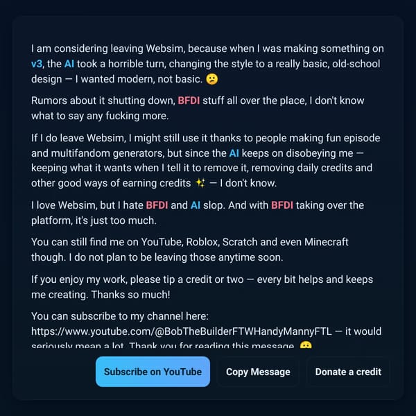 Might Leave Websim