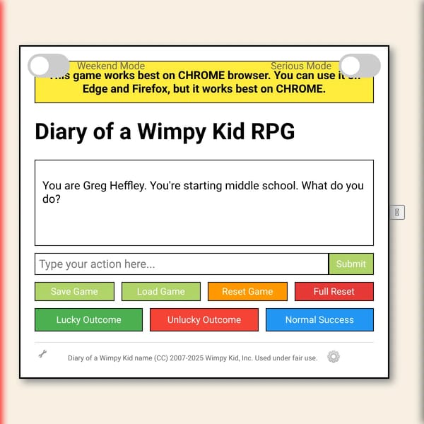 Diary of a Wimpy Kid RPG