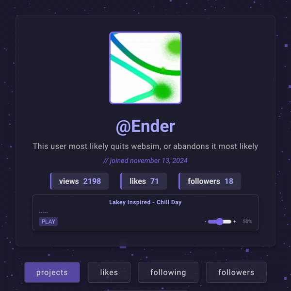Ender - Websim Profile | The New