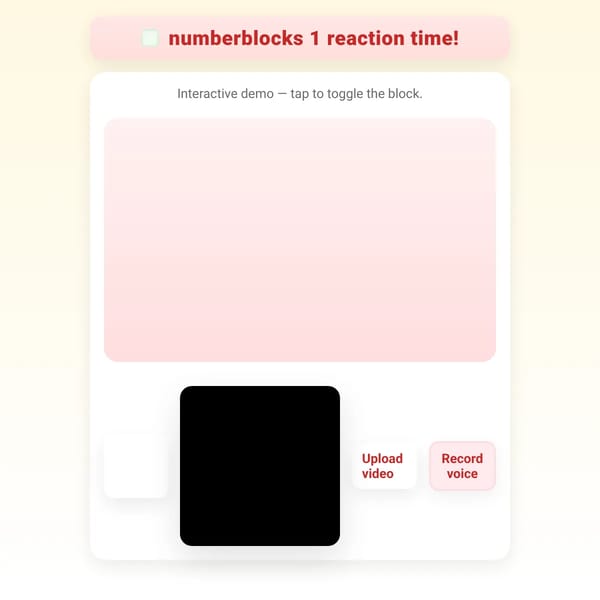 numberblocks 1 reaction time!