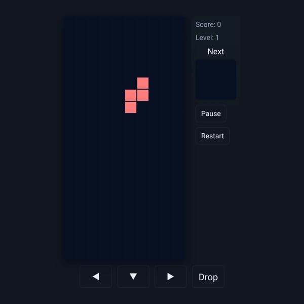 Tetris — No Rotation (19 Pieces)