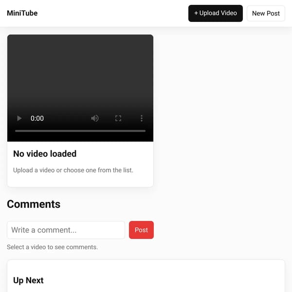MiniTube — Videos + Posts