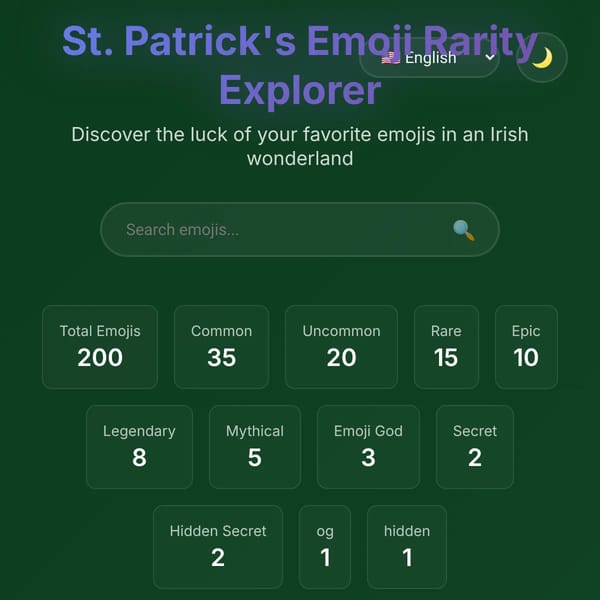 Emoji Rarity Explorer (St. patricks update)