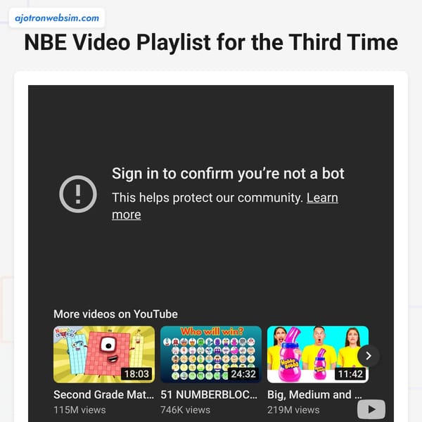 NBE Video Playlist for the Third Time