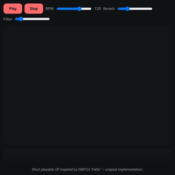 OMFGs Hello — playable riff (inspired)