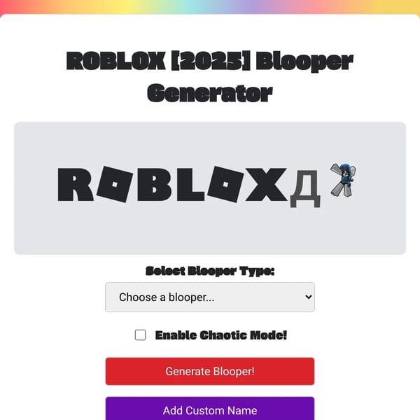 ROBLOX [2025] Logo Blooper Generator