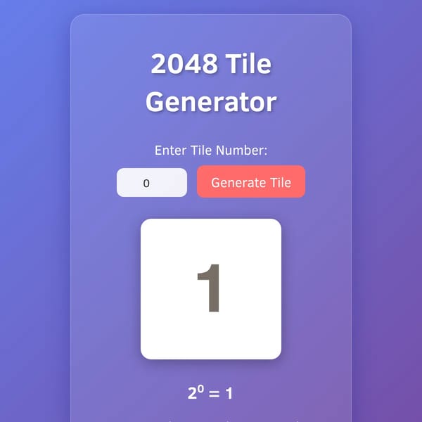 2048 Tile Generator But Arranged