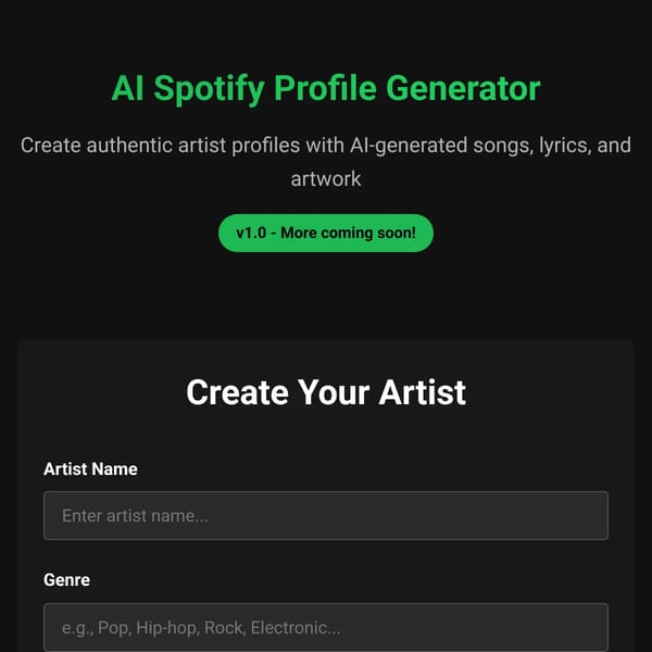 AI Spotify Profile Generator