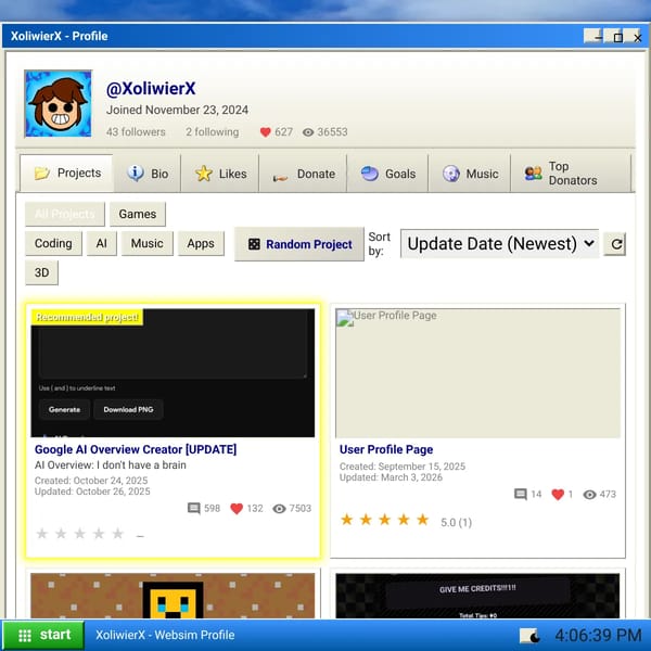 User Profile Page