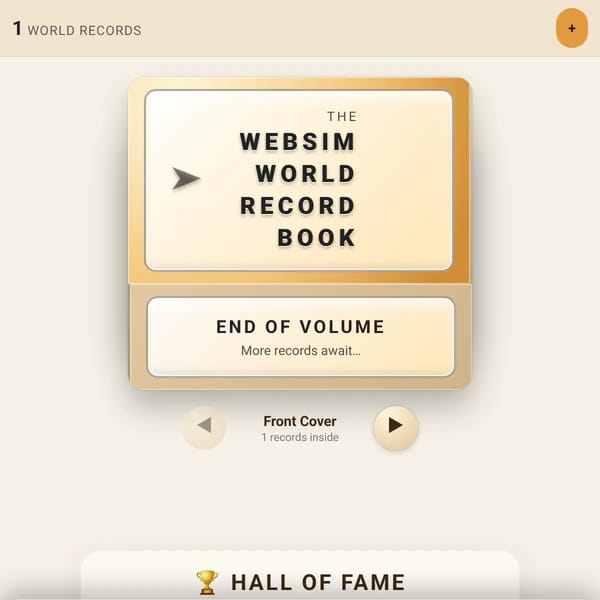 Websim World Record Book