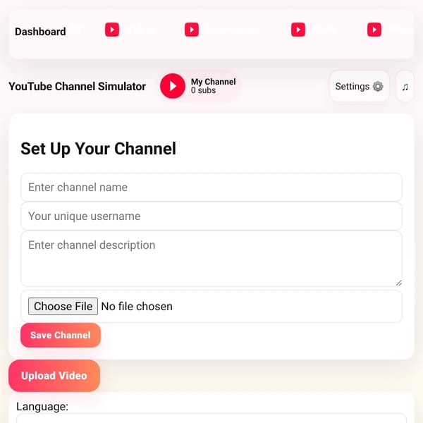 Youtube Channel Simulator (NEW)
