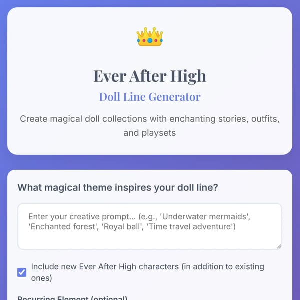 Ever After High Doll Line Generator