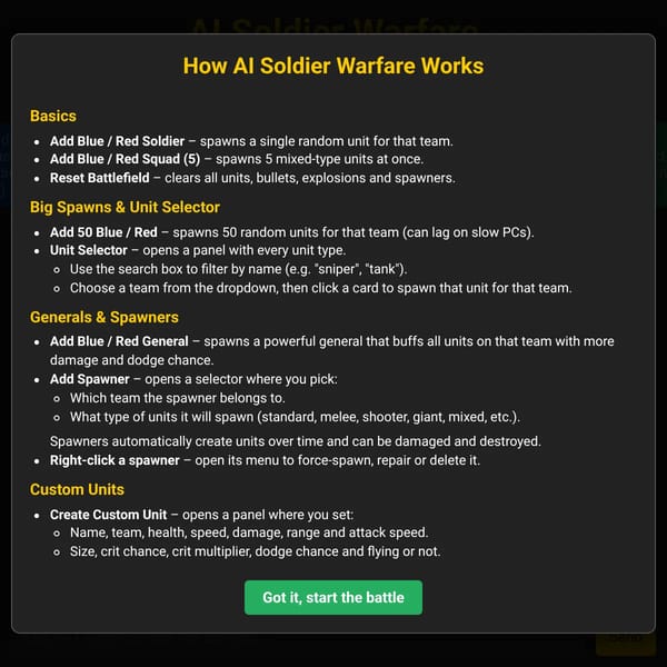 AI Soldier Warfare Simulator