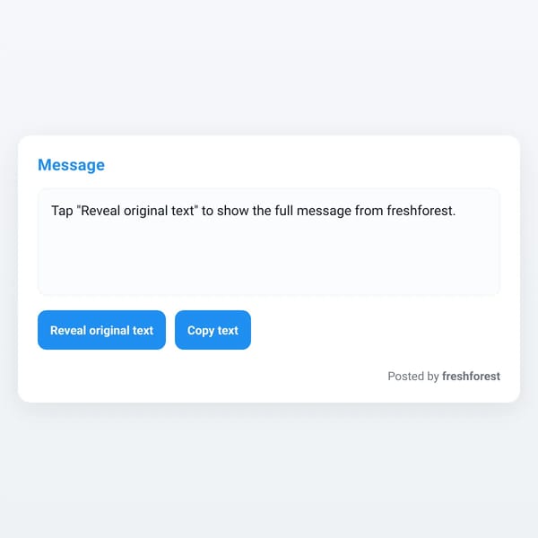 Message from freshforest