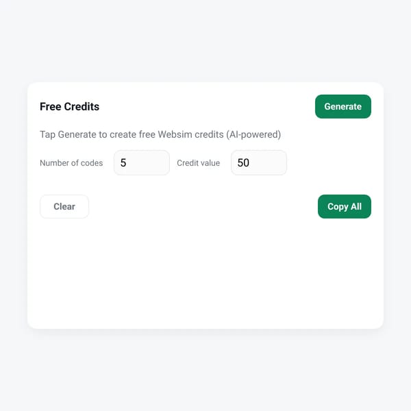 Free Websim Credits Generator