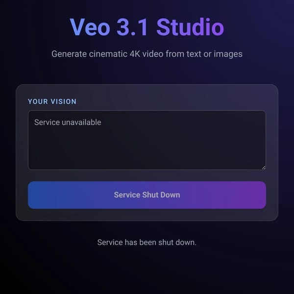 Veo 3.1 Video Studio (SHUTTED DOWN)