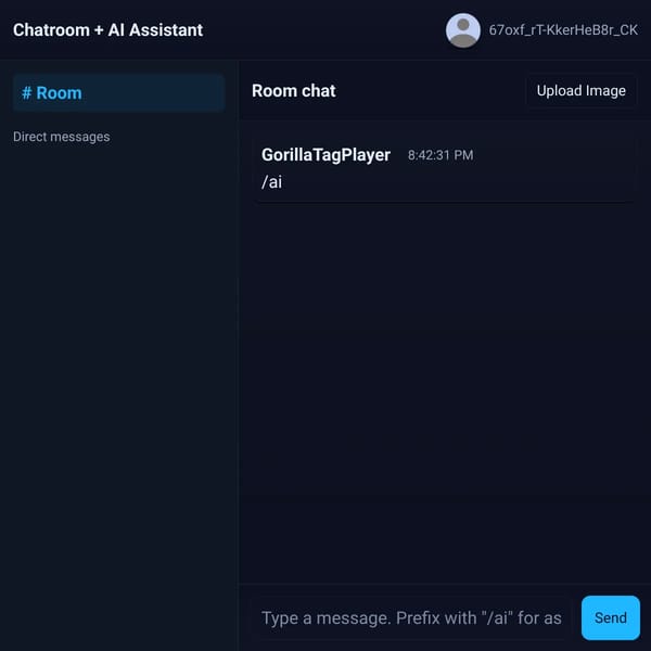 Chatroom with AI + DMs