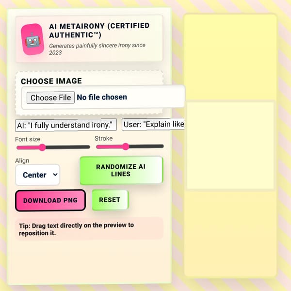AI Metairony Meme Generator
