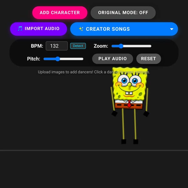 Make a Dancing Boombox Guy but you can change the pitch